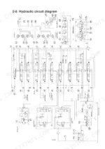 Hyundai Robex36N-7 hydraulic circuit diagram showing main control valves, travel motors, cylinders, and pilot valve connections.