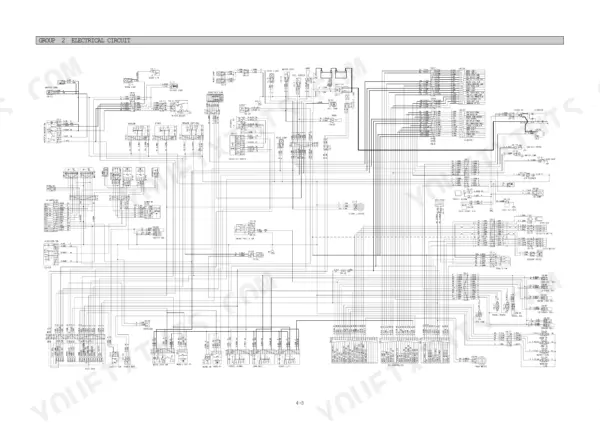 Hyundai R450LC-3, R450-3 electrical circuit wiring diagram showing fuse box, CPU controller, and component connections.