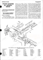 international-harvester-274-284-tractor-shop-manual-exploded-view-7.webp International Harvester 274, 284 exploded view of all-wheel drive front axle assembly, drop housing, and steering knuckle parts.