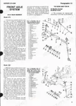 international-harvester-274-284-tractor-shop-manual-procedures-5.webp International Harvester 274, 284 front axle system exploded views, removal procedures, and tie rod component diagrams.