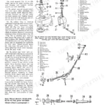 J. I. Case VAC, SC, DC, CC steering gear exploded view, front support assembly, and adjustment procedures for single wheel models.