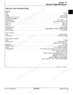 john-deere-3325-3365-professional-turf-mower-technical-manual-tm1427-specs-19.webp John Deere 3325, 3365 general specifications table for engine, fuel system, and electrical system components.