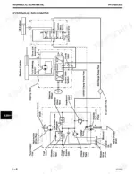 john-deere-355d-lawn-and-garden-tractor-technical-manual-tm1771-hydraulic-325.webp John Deere 355D hydraulic schematic showing hydrostatic drive motor, steering cylinder, lift cylinder, and pump components.
