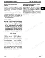 john-deere-355d-lawn-and-garden-tractor-technical-manual-tm1771-procedures-27.webp John Deere 355D diesel engine coolant specifications, drain intervals, and water quality requirements table for Europe.