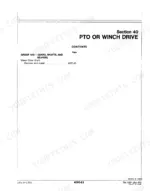 John Deere 550B and 555B technical manual, PTO and winch drive section opener listing the gears, shafts and bearing work, including winch drive shaft removal and installation.