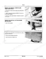 john-deere-550b-555b-crawler-dozer-repair-manual-tm-1331-bulldozers-593.webp John Deere 550B and 555B technical manual, dozer blade: removing and installing the blade track and pivots, cutting the worn parts free by air-arc and fitting weld-on replacements.