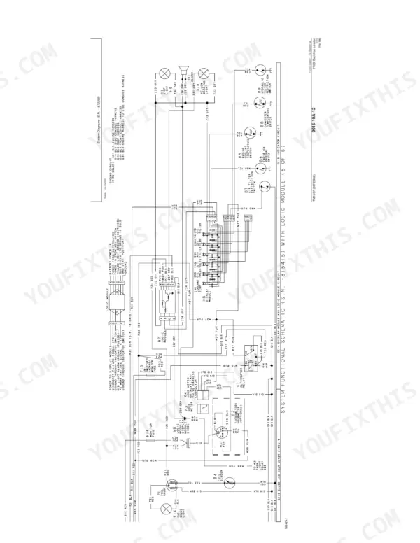 System functional schematic with logic module, wire numbers and wire colours, John Deere 710D