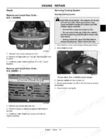 john-deere-777-797-max-frame-z-trak-mower-technical-manual-tm2077-procedures-63.webp John Deere 777, 797 engine repair manual: procedures for removing rear grille and draining the cooling system.