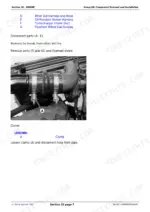 john-deere-8100t-8410t-track-tractor-repair-manual-engine-40.webp John Deere 8100T-8410T engine removal procedure for turbocharger intake duct, ether aid harness, and flywheel shield components.