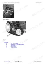 john-deere-8100t-8410t-track-tractor-repair-manual-track-frame-1135.webp John Deere 8100T-8410T track frame manual showing track accumulator valve closed and track loosening procedure steps.