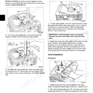 John Deere GT225, GT235, GT235E, GT245 Briggs and Stratton engine valve guide reaming and valve installation procedures.