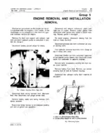 john-deere-jd302-a-loader-and-backhoe-loader-technical-manual-tm-1090-procedures-51.webp John Deere JD302-A engine removal procedures, including engine attaching points diagram and engine lifting sling setup.