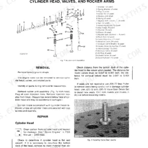 John Deere JD760 Series-A exploded view of cylinder head, valves, rocker arms, and valve seat installation procedure.