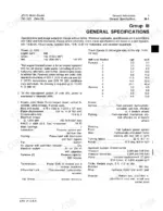 john-deere-jd770-motor-grader-technical-manual-tm-1123-specs-17.webp John Deere JD770 motor grader general specifications table including engine power, travel speeds, hydraulic system, and steering data.