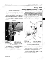 john-deere-jd770-motor-grader-technical-manual-tm-1123-troubleshooting-101.webp John Deere JD770 non-powered wheel axle removal procedures, tie rod and front wheel hub spindle diagrams.