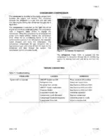 link-belt-l130-wheel-loader-service-manual-1121-troubleshooting-31.webp Link-belt L130 air conditioning condenser compressor photo and system troubleshooting table for non-operational issues.