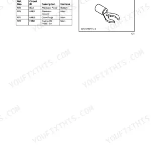 New Holland Boomer electrical schematic frame with engine control circuit and wire colour code table