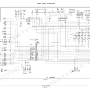 New Holland Boomer 41 47 wiring diagram sheet, HST relay box, rear harness connector pinout, hazard and trailer wiring