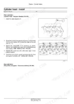 New Holland Boomer 54D CVT cylinder head installation steps with head bolt torque sequence diagram