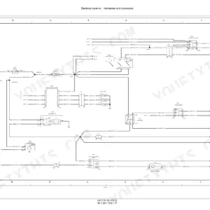 New Holland Boomer 54D CVT wiring schematic sheet 4 - starter, glow plug control unit and relay circuits with wire color and gauge codes