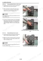 New Holland E215BJ E215BJLC upper structure disassembly, boom conflux spool removal with hand tools