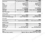 Windrower general specification table - 6-cylinder turbocharged diesel with charge air cooler, 6.7 l displacement, 142 kW (190 Hp) and 168 kW (225 Hp) ratings at 2200 rpm