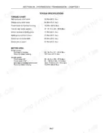 new-holland-hw305-hw305s-hw325-windrower-repair-manual-87576230-hydrostatic-torque-specifications-307.webp Hydrostatic transmission torque chart - high-pressure relief valve 54 N.m (40 ft. lbs.), charge pump relief valve 94 N.m, transmission to flywheel housing 113 N.m, motor to wheel housing 137 N.m