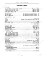 new-holland-l250-l255-skid-steer-loader-repair-manual-specs-35.webp New Holland L250, L255 service manual specifications page listing engine capacities, gradability, and Onan engine technical data.