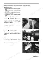 new-holland-lm1340-to-turbo-telehandler-shop-manual-87682524-procedures-52.webp New Holland LM1340 TURBO-LM1745 TURBO engine and radiator removal procedure, showing starter switch, fuse box, and ground braid.