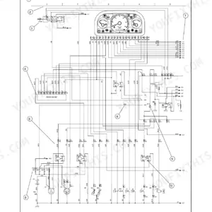 New Holland LM1340-LM1745 TURBO wiring diagram for starting, recharge, warning lamps, and instrument cluster indicators.
