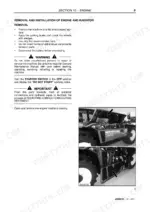 new-holland-lm5030-telehandler-service-manual-84559135-procedures-30.webp New Holland LM5030 engine and radiator removal procedure with photos of hood and cowling removal steps.