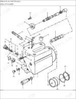 new-holland-tb100-tractor-parts-manual-hydraulics-lift-linkage-64.webp New Holland TB100 exploded view diagram of the lift cylinder assembly showing internal valves, seals, and housing components.