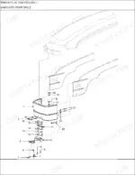 new-holland-tb100-tractor-parts-manual-operator-station-hood-decals-258.webp New Holland TB100 exploded view diagram of the tractor hood and front grille assembly with numbered component parts.