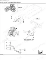 new-holland-tm135-tractor-parts-manual-electrical-306.webp New Holland TM135 exploded view diagram of electric system, horn, horn mounting, and electrical ground strap components.
