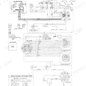 New Holland TR75, TR85 wiring diagram showing cab, monitor, and platform electrical circuits and connector pinouts.