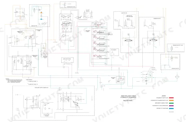 New Holland TV6070 full hydraulic system schematic diagram