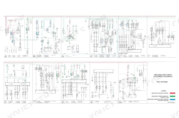 New Holland TV6070 full electrical wiring schematic diagram