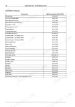 new-holland-w50btc-to-w80btc-wheel-loader-repair-manual-87734623c-torque-24.webp New Holland W50BTC, W60BTC, W70BTC, W80BTC engine component tightening torque specification table in Nm and lbf-ft.