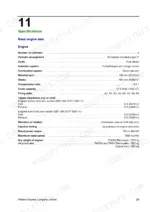 perkins-3008-cv8-diesel-engine-service-manual-tsd-3430-specs-25.webp Perkins 3008 / CV8 engine specifications table including bore, stroke, firing order, and tappet clearances.