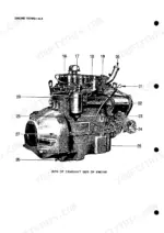 Perkins 4.108, 4.107, 4.99 engine diagram showing the camshaft side view with numbered components and fuel system parts.