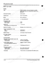 Perkins Eagle 800, Tx, Tx2000 engine specifications table covering bore, stroke, firing order, and cooling system data.