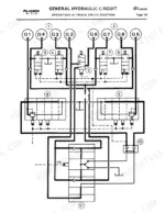 poclain-600-ck-crawler-excavator-technical-manual-s406321-hydraulic-parts-20.webp Poclain 600 CK general hydraulic circuit diagram showing track drive position operation with valve and flow components.