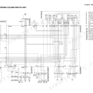 Same DIAMOND 230, DIAMOND 260 wiring diagram for lights and steering column switch unit with component legend.