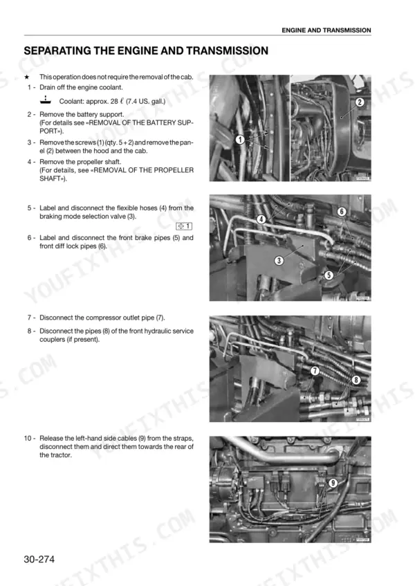 Same Iron engine and transmission separation procedure