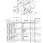 Takeuchi TB020 engine crankcase exploded view diagram and parts list with sealing caps, plugs, and pins.
