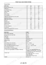 terex-820-860-880-sx-elite-970-980-elite-tx760b-tx980b-workshop-manual-6111283m2-front-axle-torque-specifications-649.webp Front axle torque values in Nm and lb.ft - wheel hub 230 Nm (170 lb.ft), king pin 190 Nm (140 lb.ft), swivel joint 300 Nm (221 lb.ft) - with general specifications including crown wheel ratio and dry weight