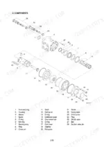 yanmar-3tnv82a-to-4tnv106t-industrial-diesel-engine-service-manual-m9961-02e050-troubleshooting-77.webp Yanmar 3TNV82A-4TNV106T, R55W-7 exploded view diagram of steering unit components, including housing, spool, sleeve, and gear wheel set.