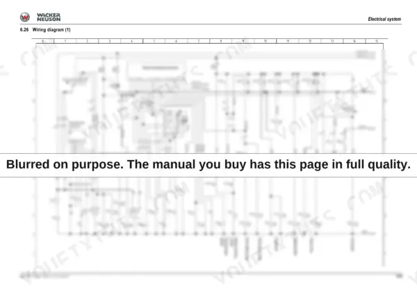 Wacker Neuson 1101c, 1101cp electrical system wiring diagram showing instrument cluster, relays, and solenoid valves.