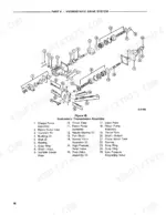0e49301d-b-exploded-view-174 Ford LGT 14D, LGT 16D exploded view of hydrostatic transmission assembly showing pump, motor, valves, and internal components.