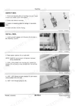 John Deere 1207, 1209, 1217, 1219 service manual page showing reel inspection and installation procedures with component diagrams.